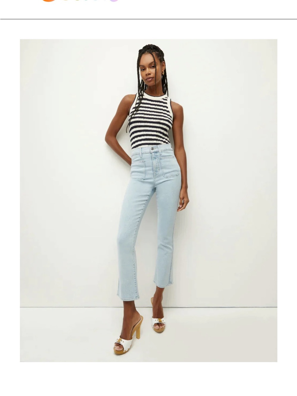 NEW! Veronica Beard Carly Lt Wash High-Rise Cropped Flare Jeans plus size 15/33
